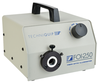 Techniquip Fiber Optic LIGHT SOURCES  FOI-250 Series; Industry standard 250 watt (FOI-250) halogen illuminator. Very high reliability, very high output.  Made in USA by Techniquip.