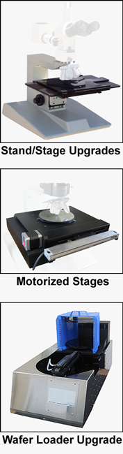 MICROSCOPE upgrades large stand/stage, motorized stages, measurement, wafer loaders