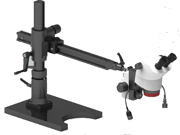 Labomed 6Z Binocular Zoom on heavy boom arm stand