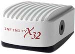 LUMENERA Infinity X-32 high performance scientific microscope camera providing variable resolutions up to 32 megapixel using Delta-VU sub-pixel shifting technology. Available in color (X-32c) or monochrome (X-32m)