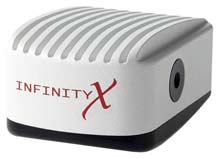 LUMENERA Infinity X monochrome 21 megapixel camera or for color use the X-32 high performance scientific microscope camera providing variable resolutions up to 32 megapixel using Delta-VU sub-pixel shifting technology. Available in color (X-32c) or monochrome (X-32m)
